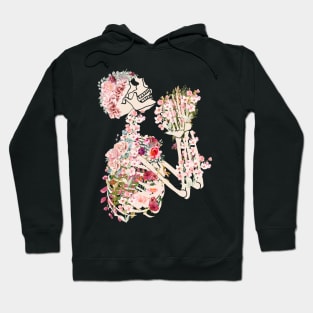 Skeleton and Flowers Bones and Botany Cottagecore Hoodie